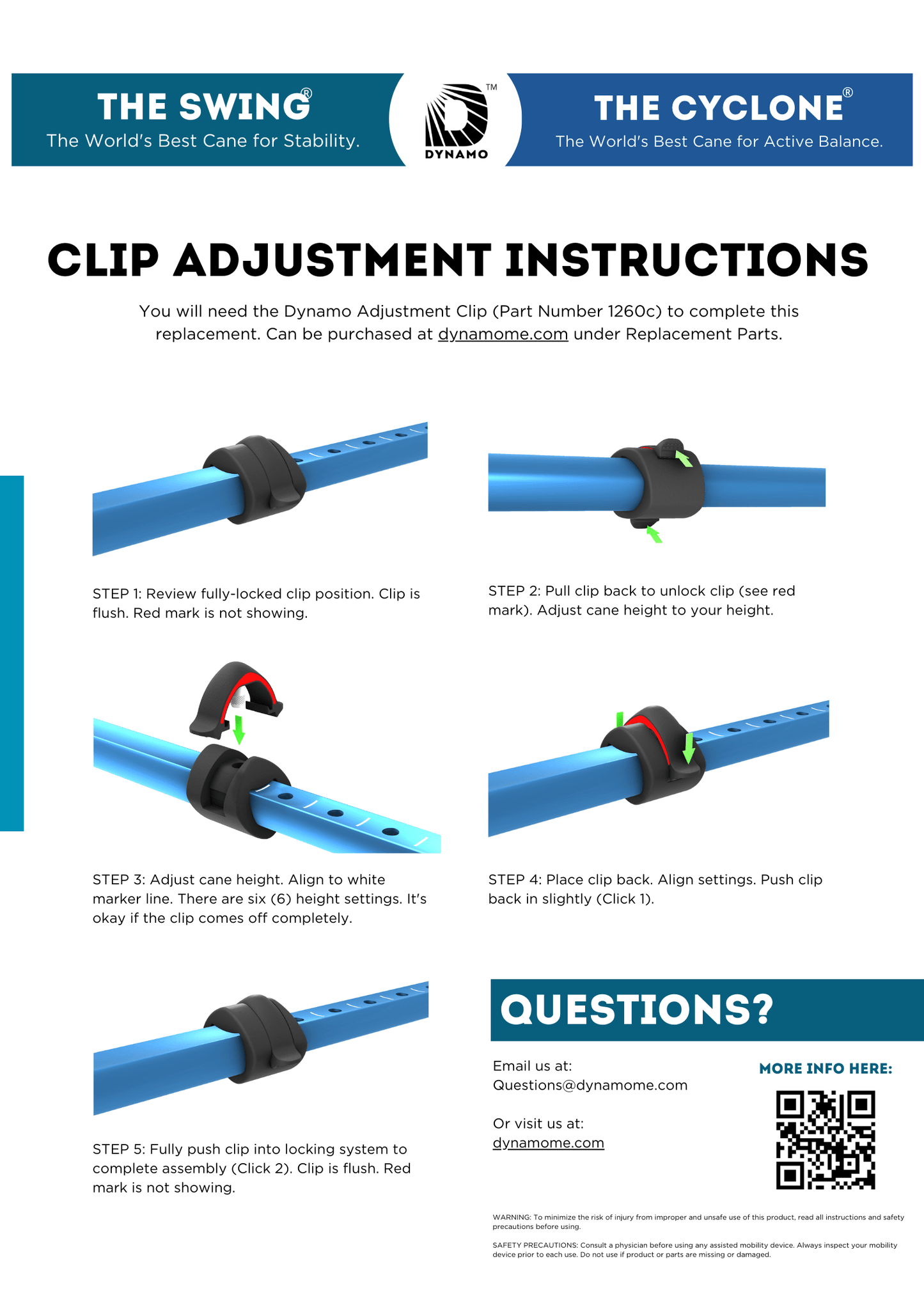 Adjustment Clip Replacement Part (#1260c) 2-PACK